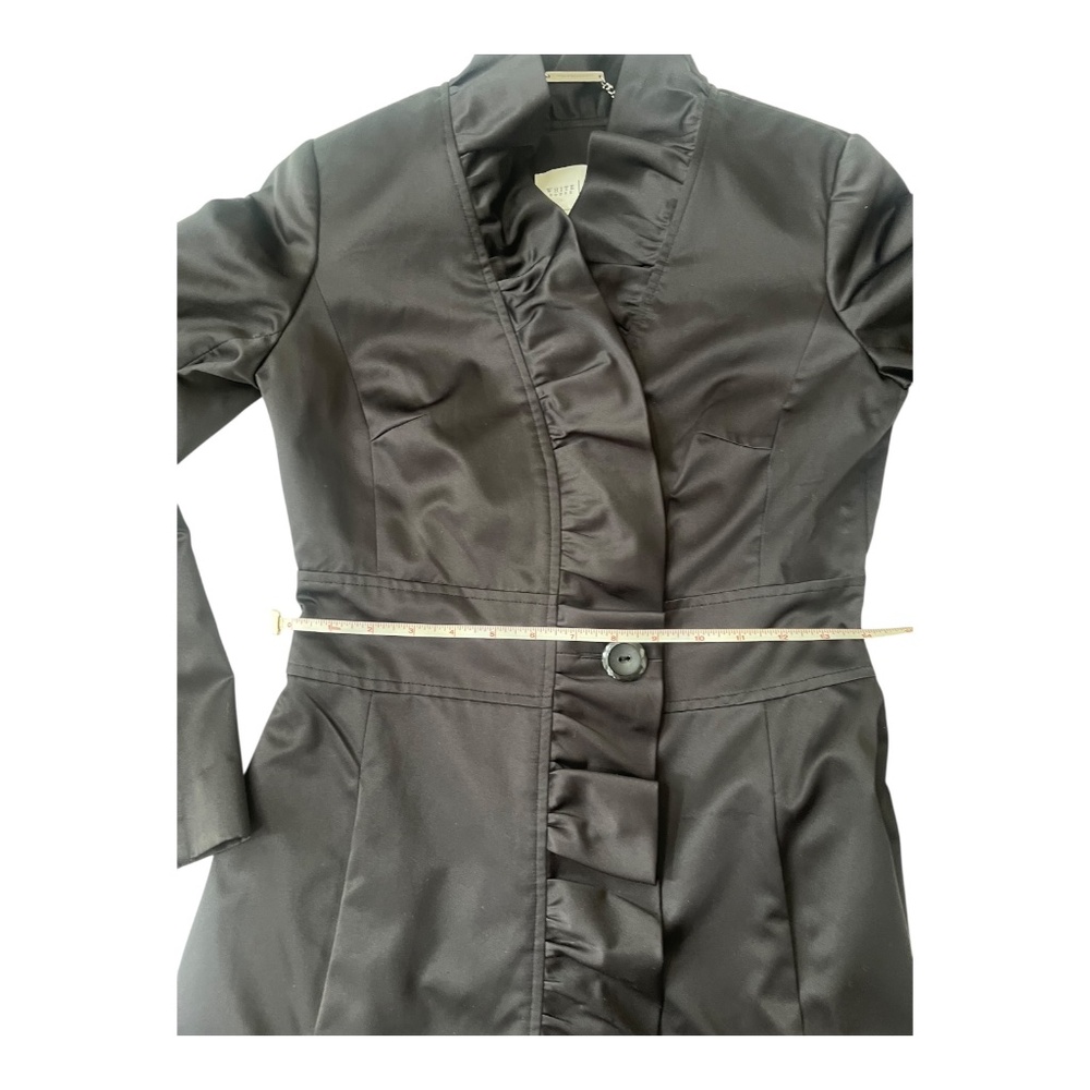 White House Black Market Black Trench Coat Size 00 - Picture 10 of 16